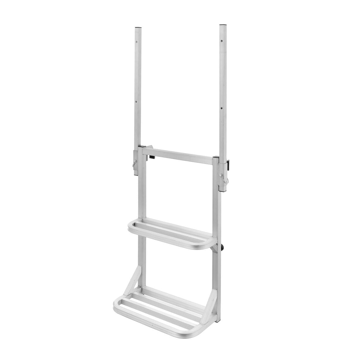 pa-man AL7450 Bed Access Ladder with Dual Handrails for Truck Lift Steps, Wide Aluminum