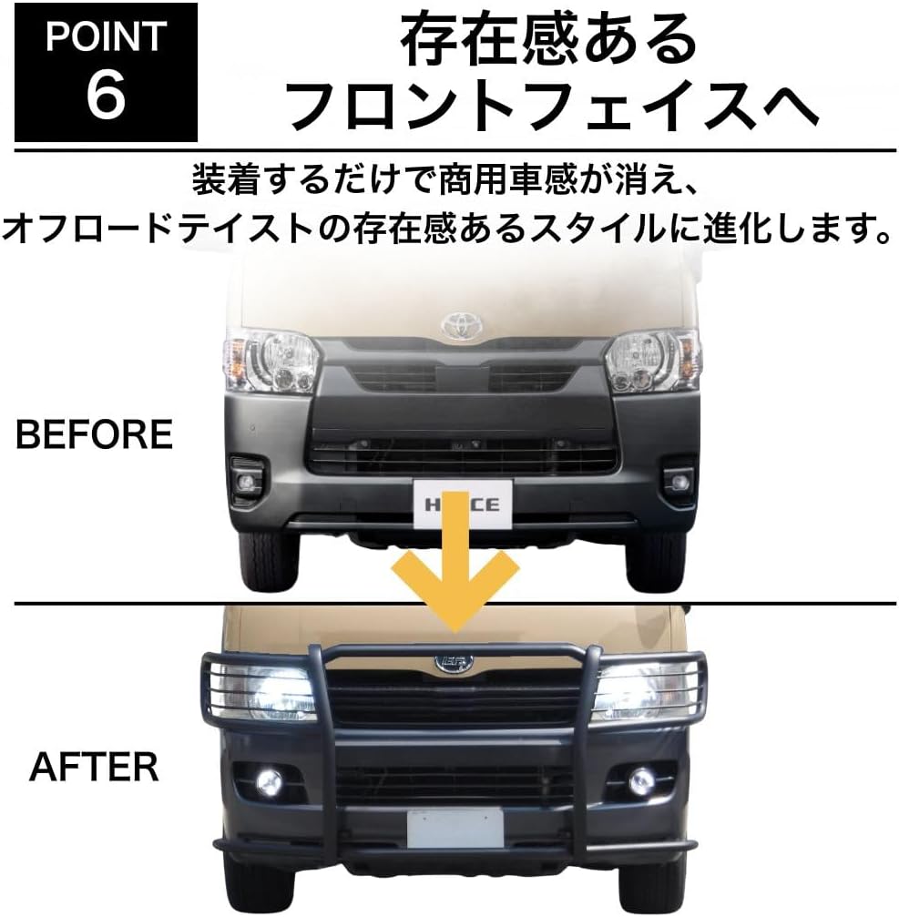 GI ★ Защита решетки радиатора в сборе с легким креплением Steel HIACE для узкофюзеляжных автомобилей 200-й серии 2004-2020 | Сталь Стальная защита переднего бампера Защита переднего бампера на заказ Внешний хром для внедорожников Kang SUV 4WD, фото 8