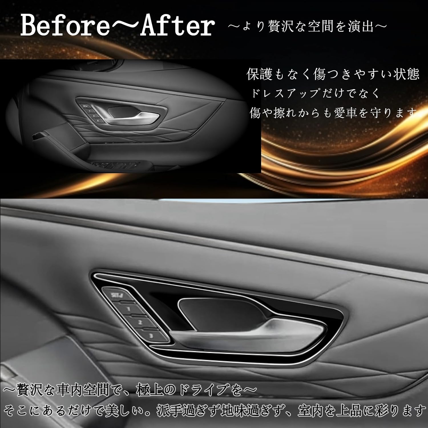 Новая серия Alphard 40 Vellfire 40 Деталей и аксессуаров для интерьера, изготовленная на заказ Панель дверного выключателя, Внутренняя дверная ручка Piano Black, фото 5