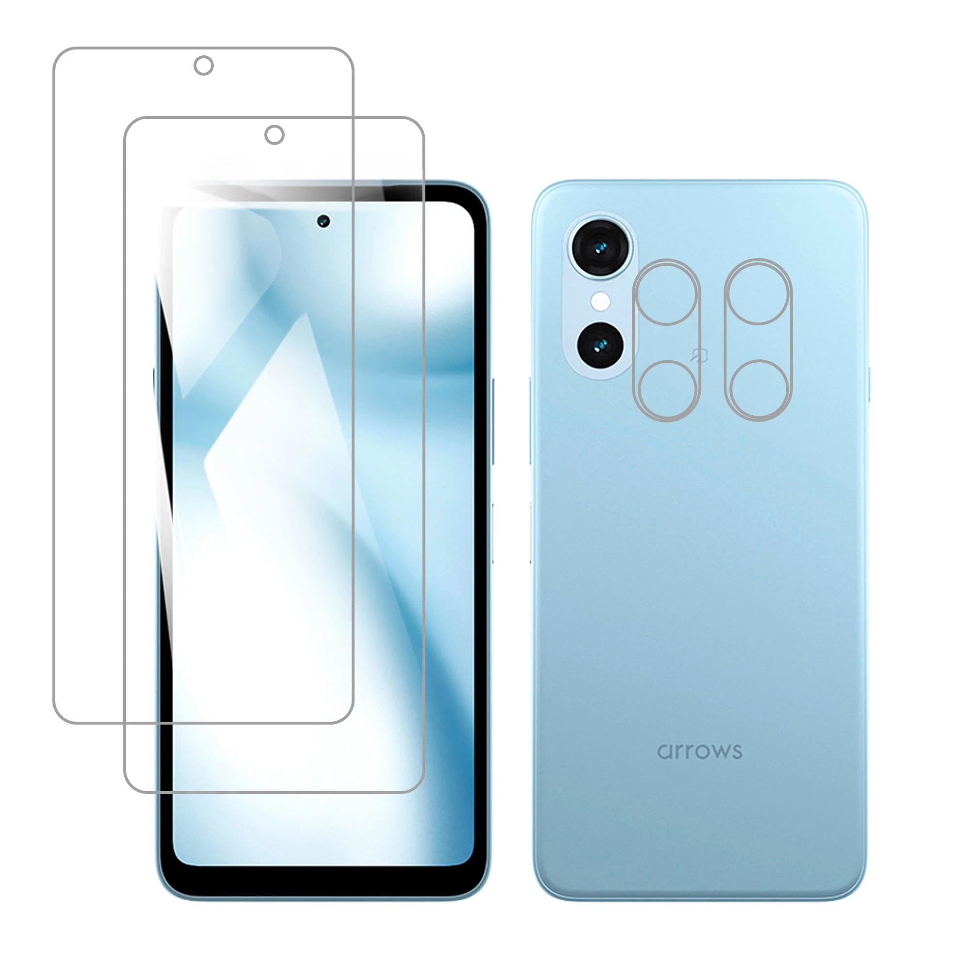 Glass Film for Arrows We3 F-52G FCG04 / Arrows M09 9H Hardness, Ultra-Thin, Bubble Free, Anti-Fingerprint, Shatterproof [2+2] [2+2] For Arrows We3 F-52G