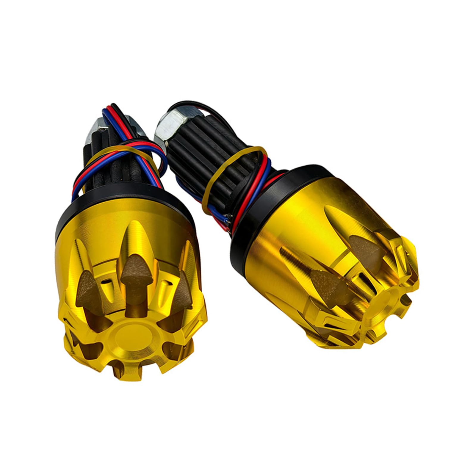 Anti Shock Handlebar End Cap Motorcycle Scooter Bike Modification Motorcycle Handlebar Turn Signal with LED Light Function gold
