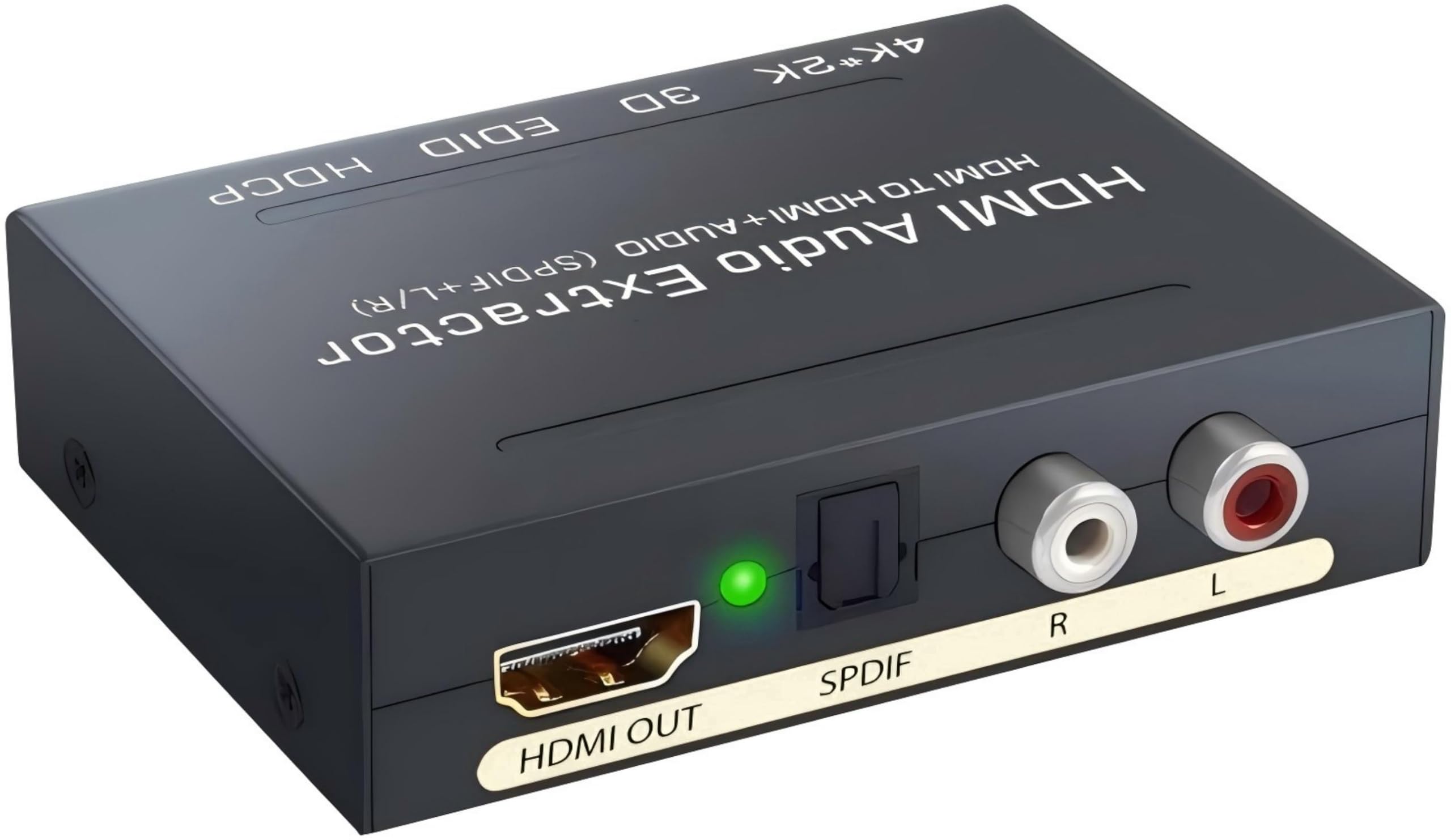 4K HDMI Audio Splitter, Supports HDLR14, PC, PS4, PS5, Optical Digital, Audio Separation, PC, Blu-ray, DVD Input, HDMI, Audio, Video Splitter, High Resolution SPDIF AUX, Stereo, Digital, Analog Audio