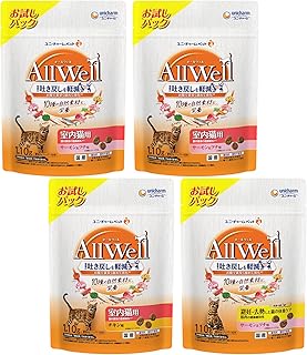 【3種類のお試しパック】[10種の自然素材と栄養] All Well(オールウェル) キャットフード ドライ 110g×4袋【国産】[吐き戻し軽減]