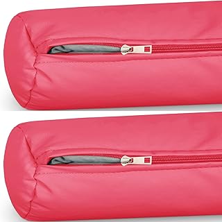 2PCS Outdoor Neck Roll Pillow Cover Waterproof Case Only - Cervical Pillow Covers with Zipper Cylinder Soft Bolster Pillow Cases for Cylindrical Cushion(N,30x10cm/12x4")