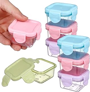 NUOLUX 8個セット 多機能密閉保存容器 スナック 食品保存ボックス Pp素材 ポータブルキッチンストレージ 2.4X2.4X3.1インチ 小型コンテナ