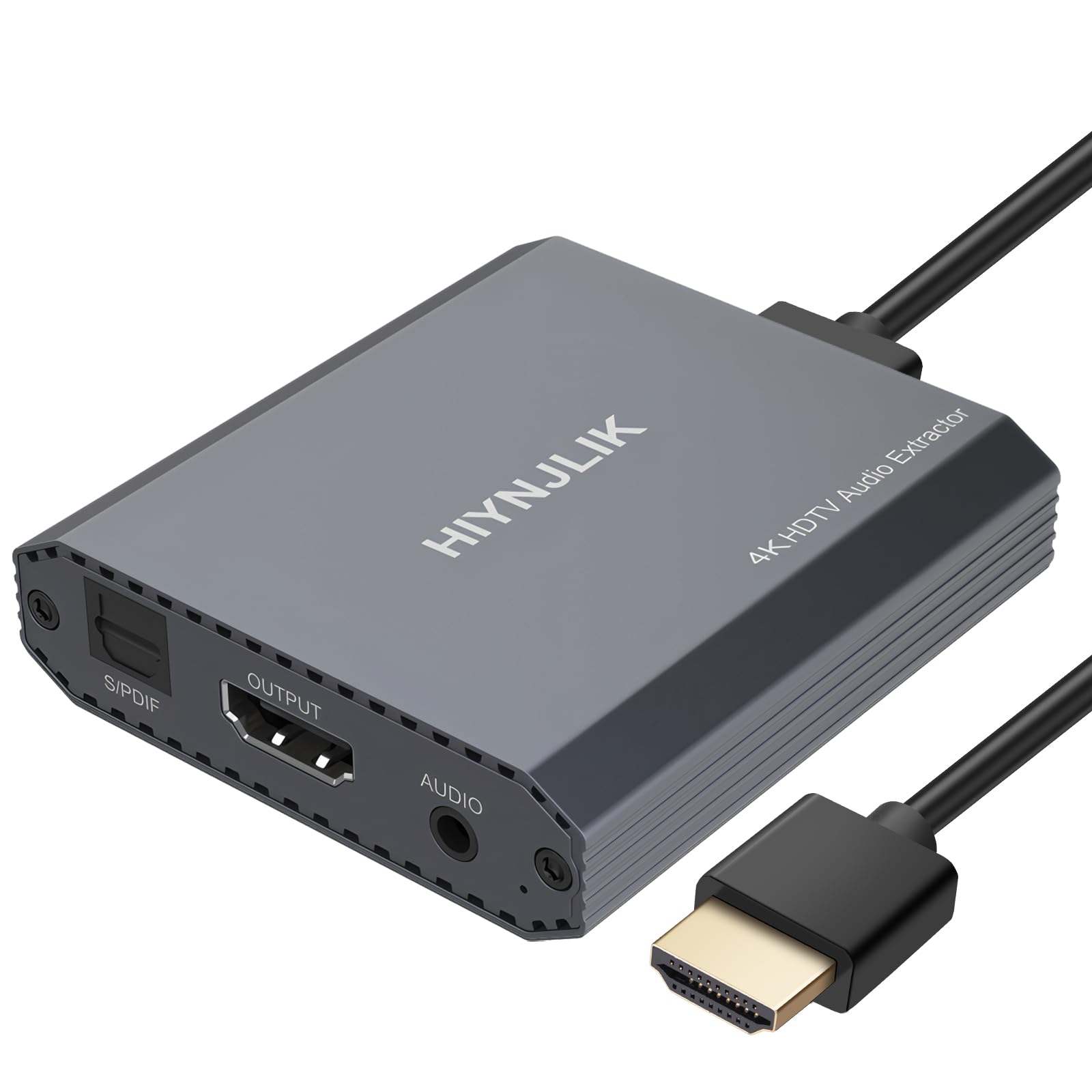 HDMI Audio Splitter 4K60 HDMI - Optical S/PDIF + 3.5mm AUX Audio Adapter Splitter Converter, Supports HDCP and Digital Audio DTS 5.1 PCM HDMI Audio Extractor