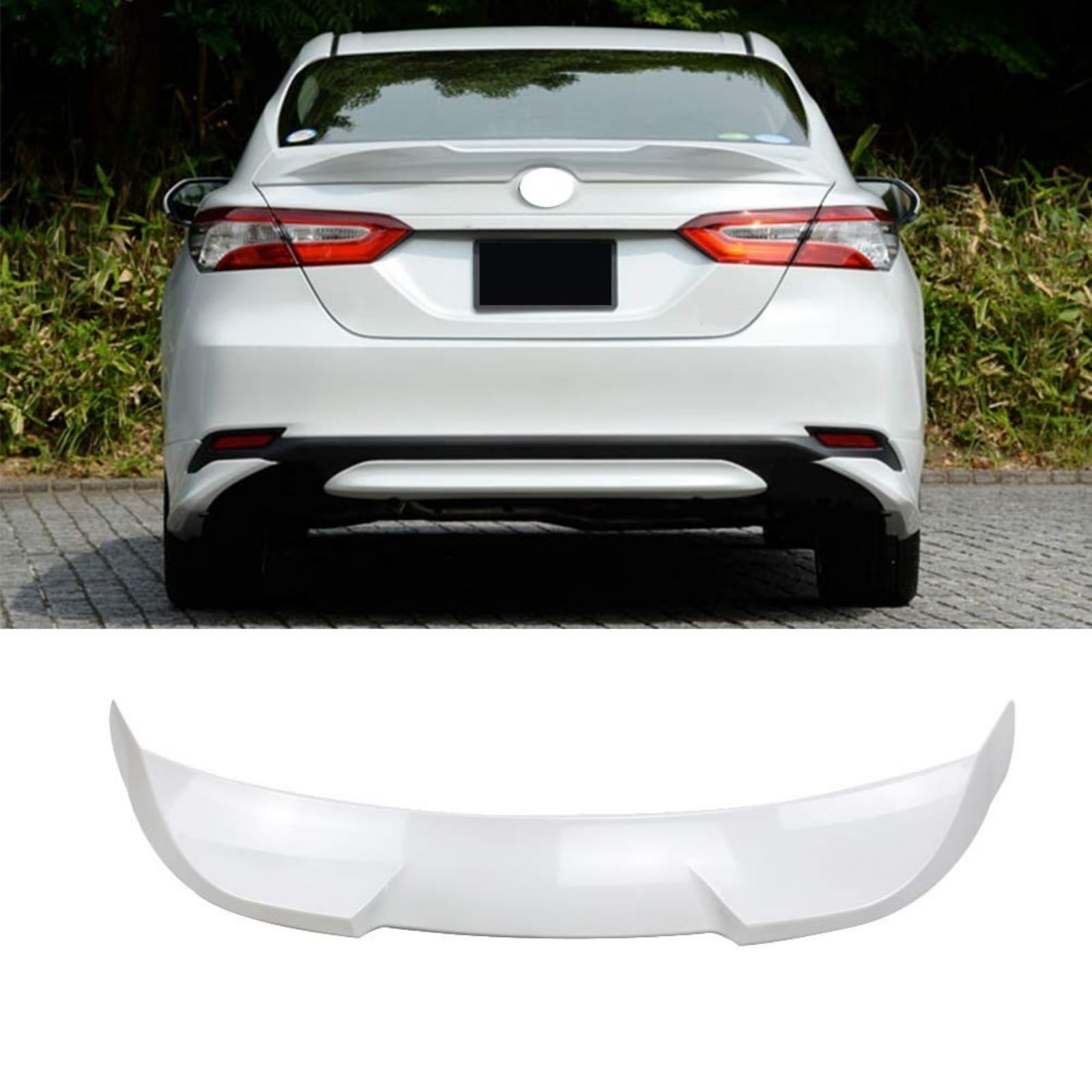 Rear Spoiler 2018-2024 10th Generation Toyota Camry XV70 Series TRD Style Trunk Spoiler Custom Dress Up Rear Wing Trunk Spoiler Rear Underspoiler Refurbished Parts ABS Painted Aero Parts Custom Car Accessories Pearl White