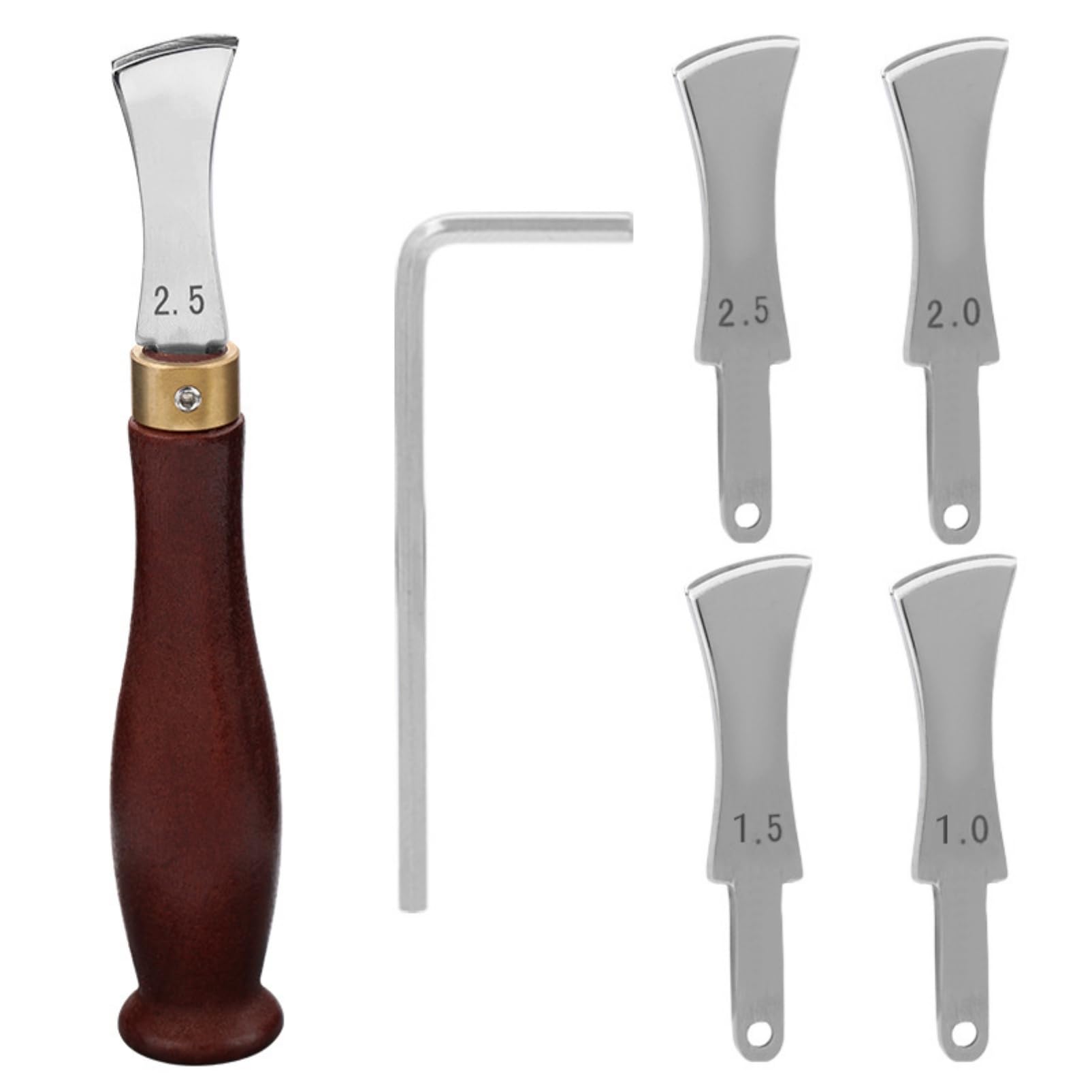 Leather Craft Ball Twist Twist Edge Twist Twist Tailoring Tool 4 Sizes 0.06 inch (1 mm) 0.06 inch (1.5 mm) 0.08 inch (2.5 mm) Set