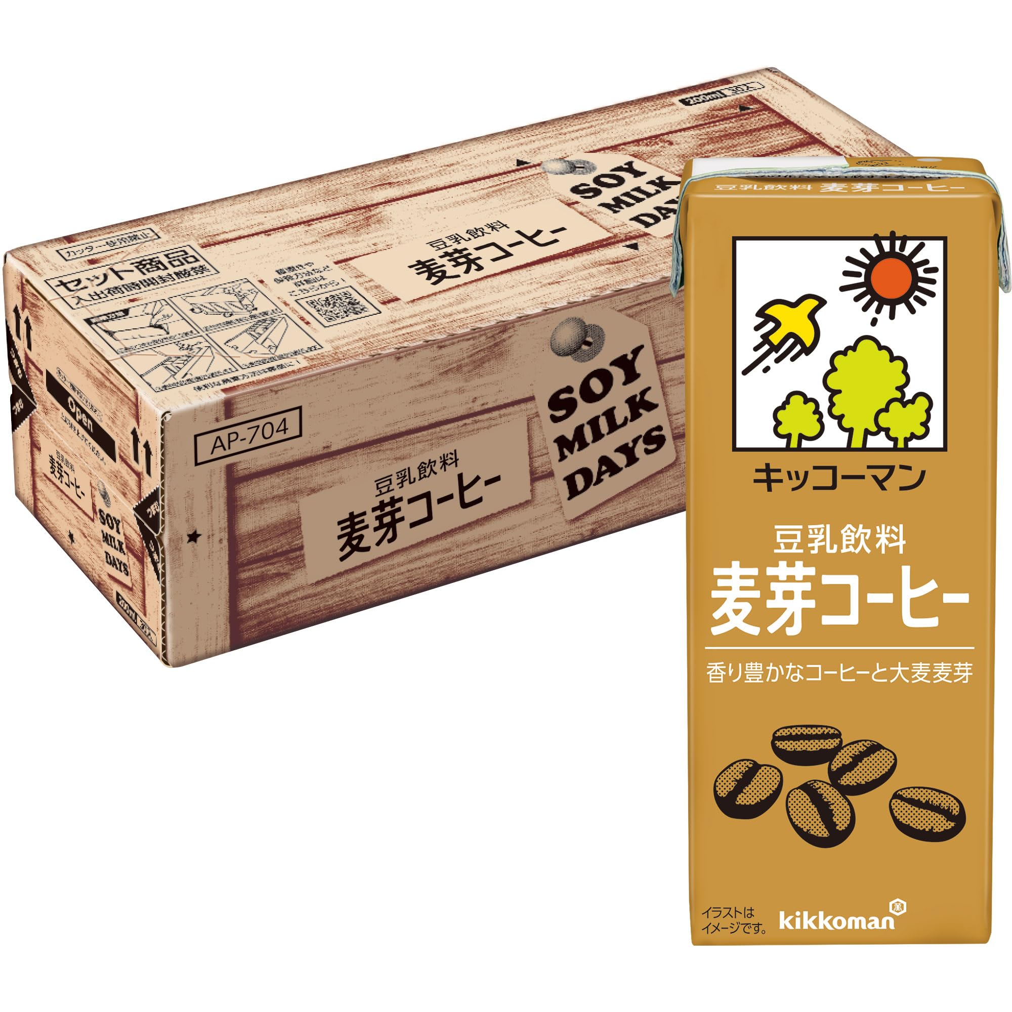【Amazon.co.jp限定】キッコーマン 豆乳飲料 麦芽コーヒー SOYMILK DAYS 200ml×30本 200ミリリットル (x 30)