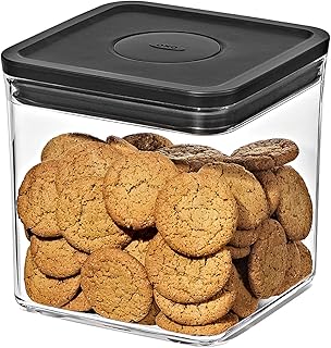 OXO オクソー 保存容器 プラスチック 密閉 2.6L ポップコンテナ キッチン 収納 (食材 調味料 乾物 湿気防止) ビッグスクエア ショート マットブラック