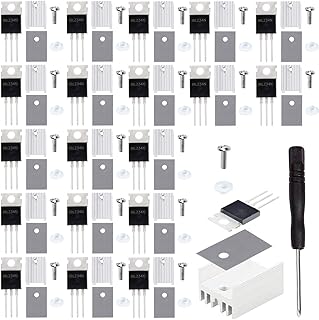 20 個 IRLZ34N Mosfet トランジスター IRLZ34NPBF N チャンネル TO-220AB 30A 55V 3Pin 国際整流器電界効果トランジスター ヒートシンク付き ネジワッシャー ゴム シリコンドライバー