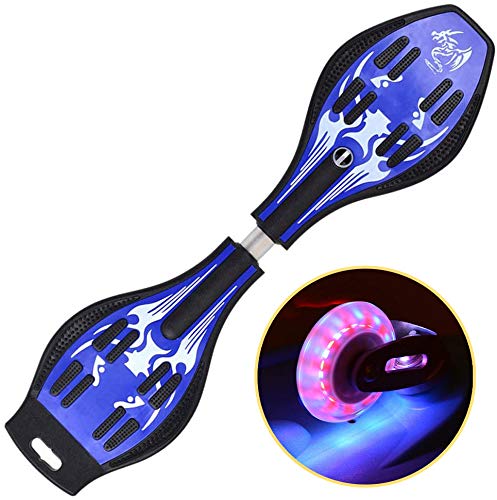 Essboard Skateboard for Kids, Birthday Present, Christmas Gift, Kids Kickboard, Children's Skateboard, Luminous Wheels, J-Board Gift, Blue