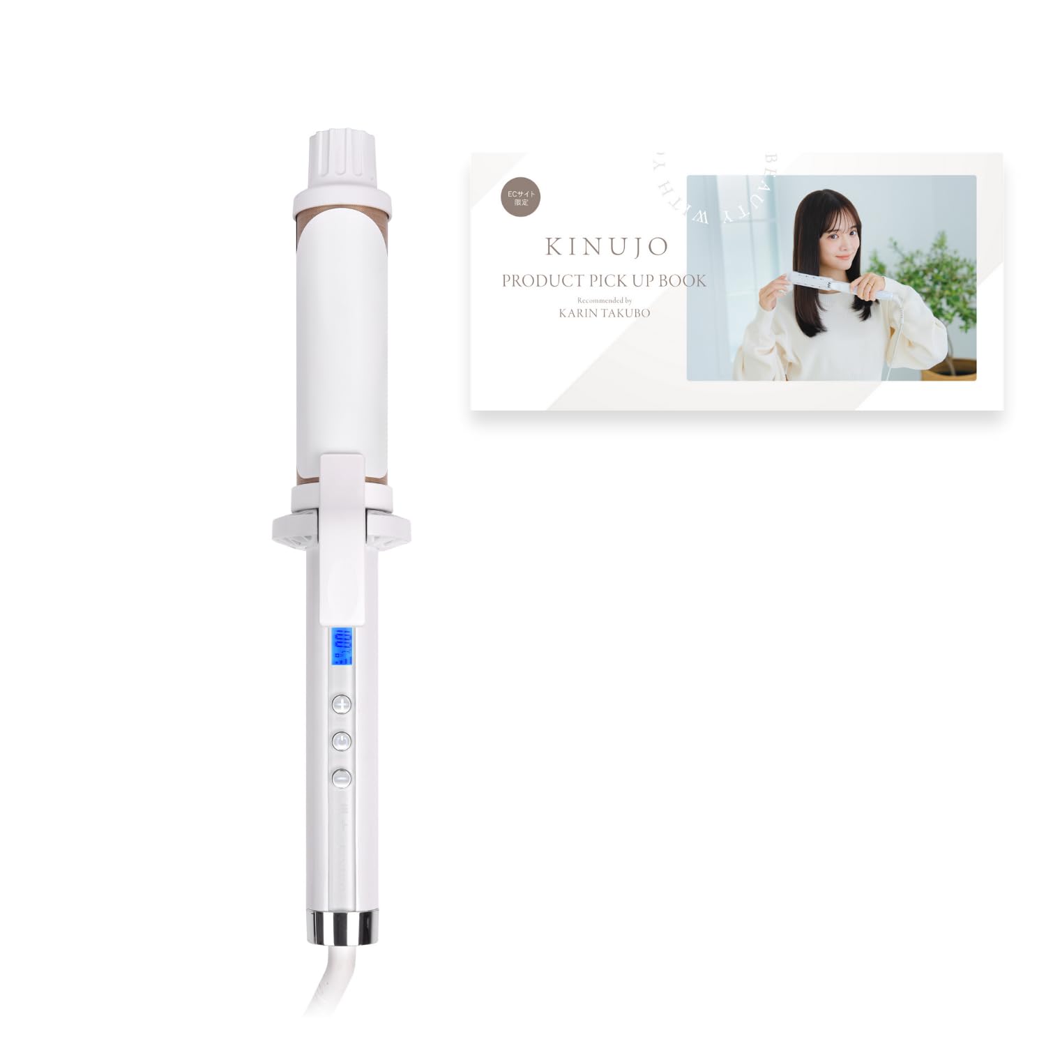【Official EC Limited Collaboration Guidebook Included】KINUJO CURL IRON Curling Iron All 3 Sizes Silk Plate Adopted 11-Step Temperature Switching Overseas Compatible (38mm) Ec Exclusive Guide Book Included 38 mm