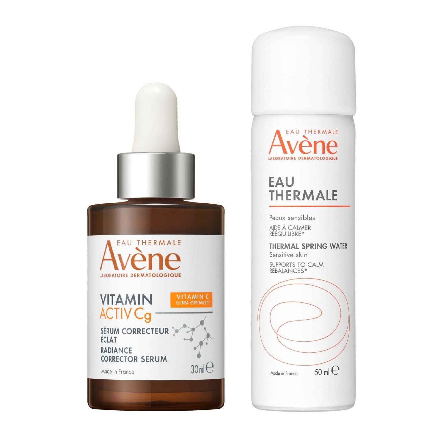 Avène Experience Set C+ Radiance Serum with Avène Water 30mL+50g │ Beauty Serum Toner │ Gel/Liquid Spray │ Elegant Floral Bouquet Fragrance │ Anti-aging Care Dry Fine Lines Skin Texture Men's Vitamin 30mL + 50mL