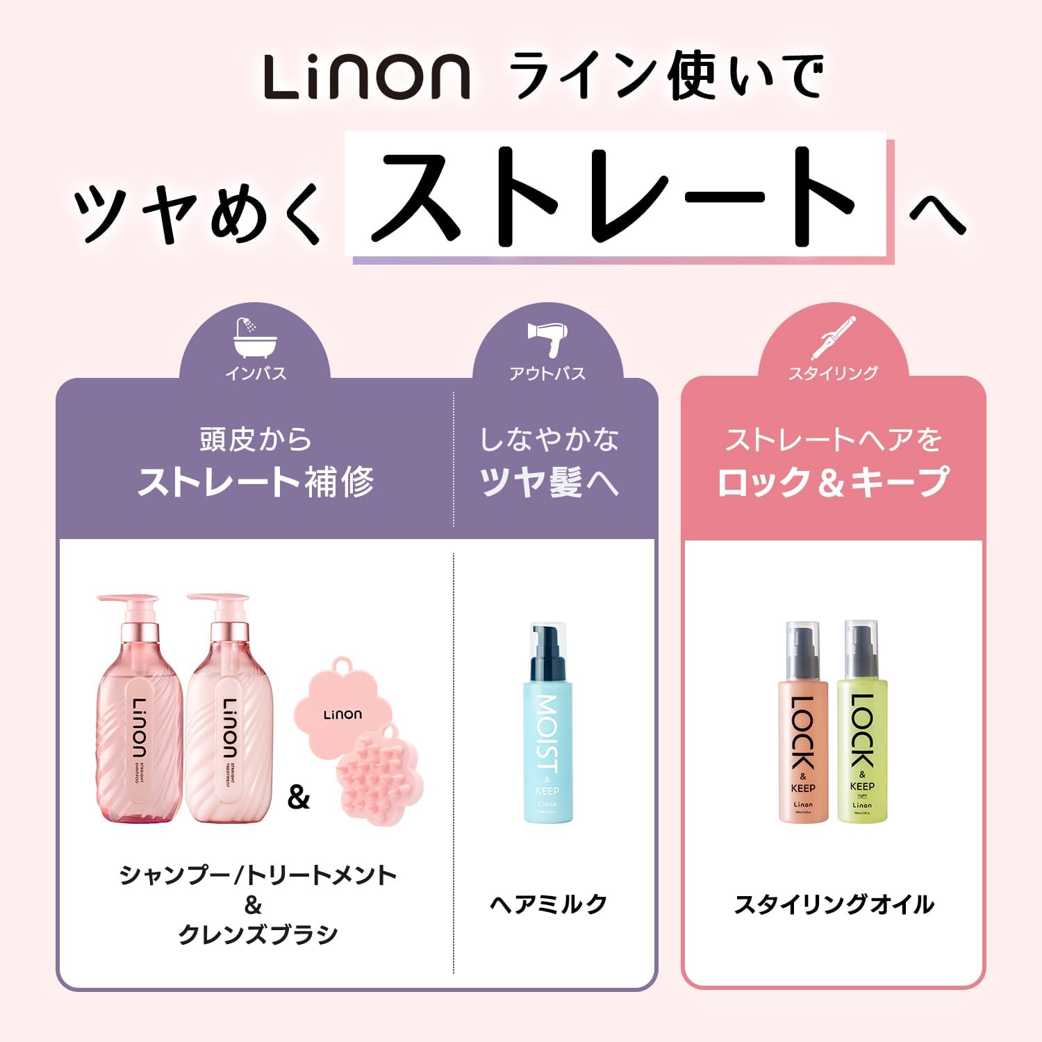 Linon Straight Keep Shampoo, Увлажняющий, мягкий, со свежим цветочным ароматом, 11,8 жидких унций (350 мл), Ароматизатор для волос (флакон, шампунь и набор для ухода) Straight: набор из 2 предметов (шампунь, уход), фото 8
