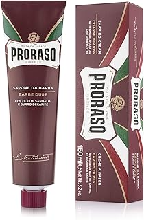 PRORASO(ポロラーソ) シェービングクリーム ノーリッシュ 髭剃り メンズ シェービングフォーム 敏感肌 サンダルウッド イタリア製 150ml 1個 (x 1)