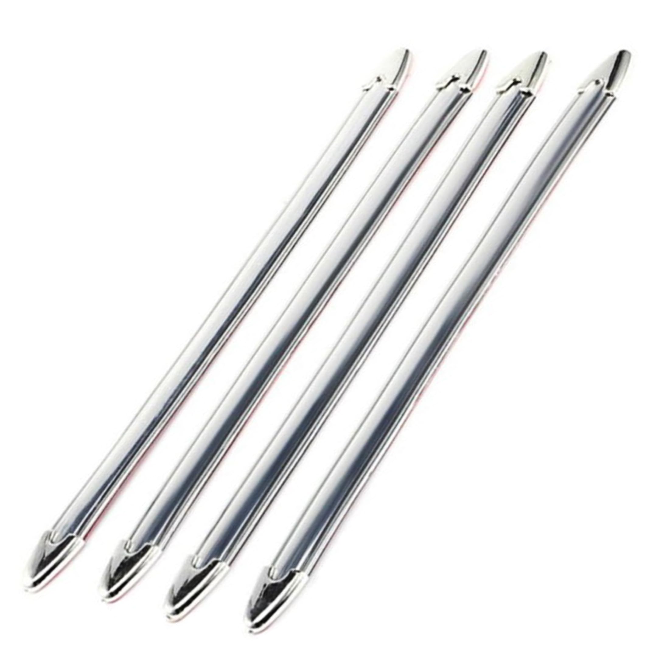 Car Bumper Protector Side Corner Guard Scratch Prevention Double-Sided Tape Type Silver Plating High Durability Chrome Bumper Guard 4-Piece Set Easy Installation Protection [Parallel