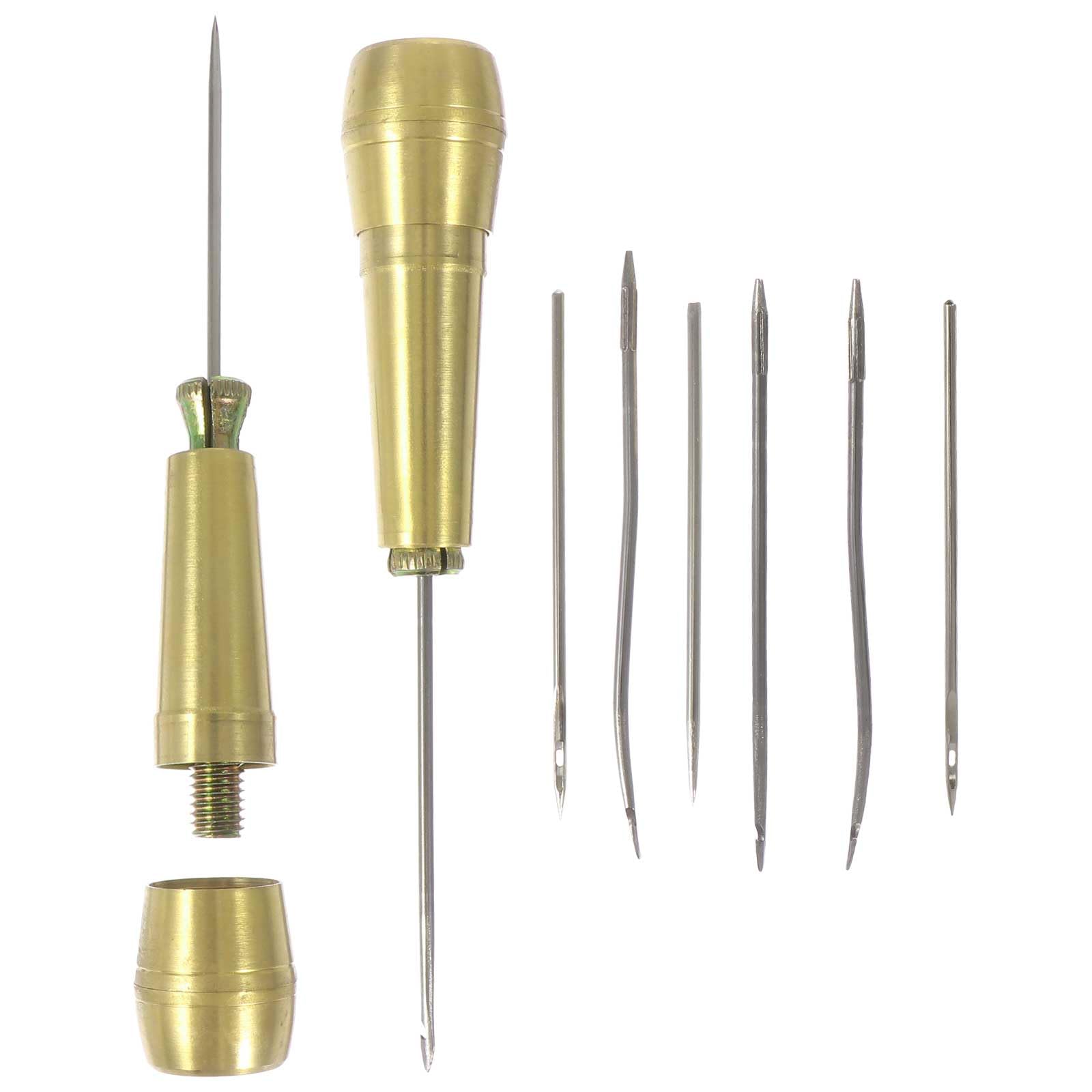 ABOOFAN 2 Sets Brass Alloy Shoe Sewing Tools Gold Hand Sewing Conical Stitch Wire Perfect for Shoe Repair and Leathercraft, Easy to Hold and Comfortable to Use