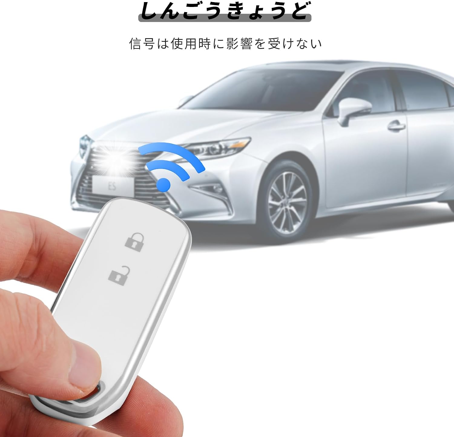 Чехол для смарт-ключей для эксклюзивного использования Honda /Honda N-BOX N-ONE N-WGN N-VAN N-WGN n-Wagon, соответствующий стандарту En-box | 2-кнопочный чехол для ключей n-box из ТПУ, легкий корпус для ключей, предотвращающий появление царапин, полная защита поверхности - Белый серебристый, фото 5