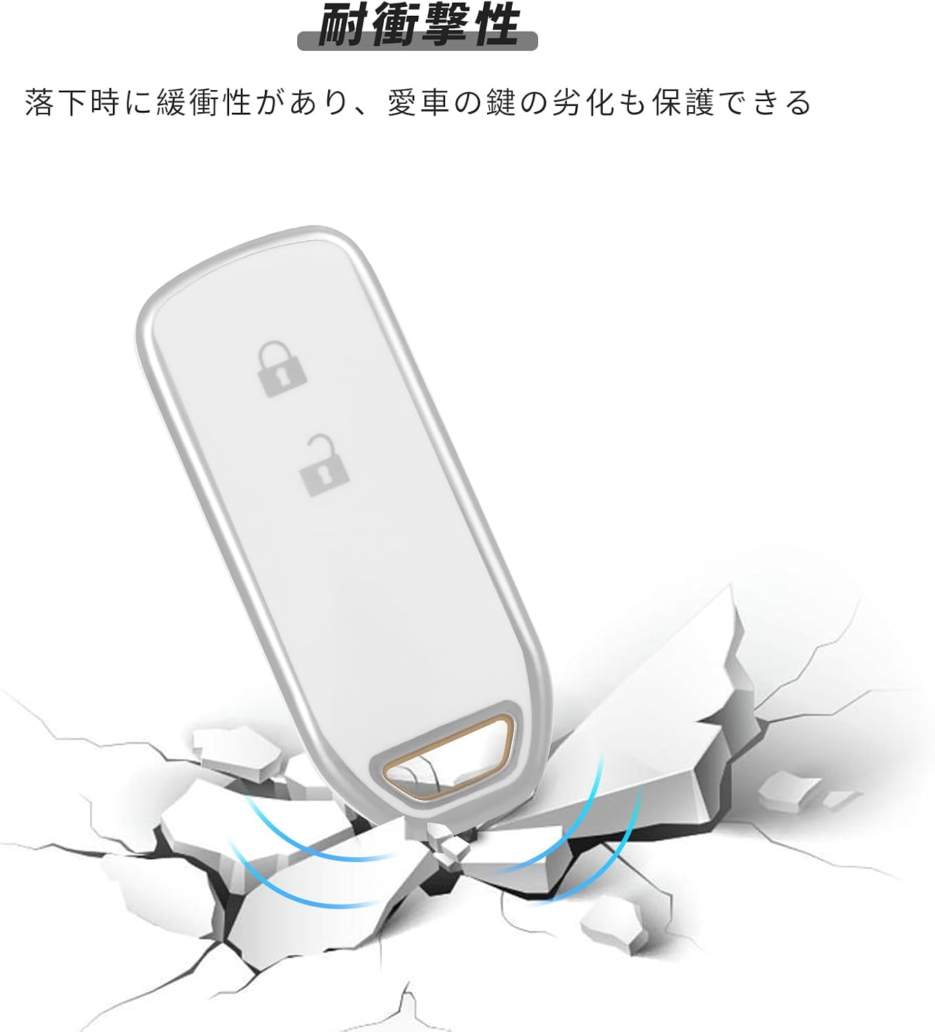 Чехол для смарт-ключей для эксклюзивного использования Honda /Honda N-BOX N-ONE N-WGN N-VAN N-WGN n-Wagon, соответствующий стандарту En-box | 2-кнопочный чехол для ключей n-box из ТПУ, легкий корпус для ключей, предотвращающий появление царапин, полная защита поверхности - Белый серебристый, фото 7