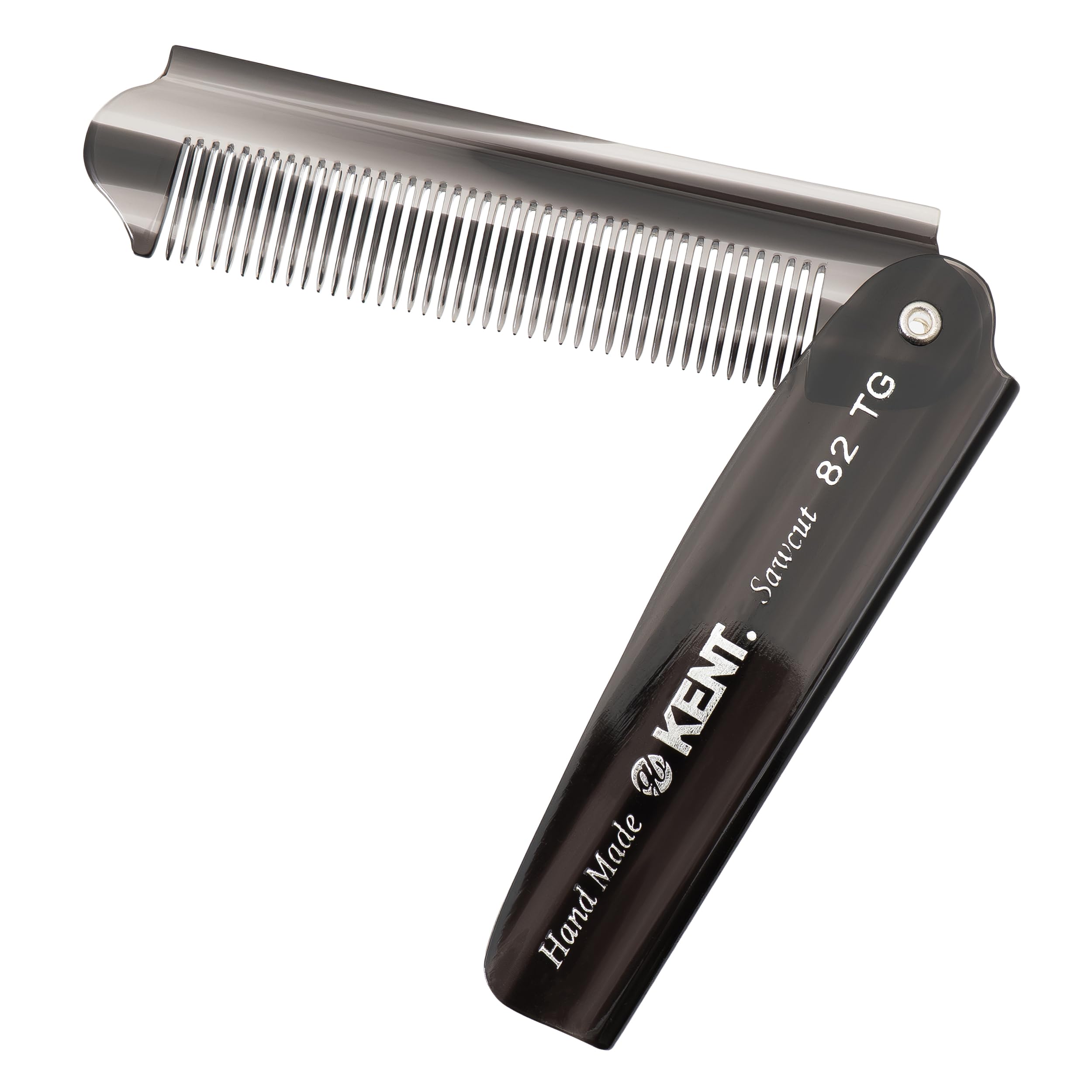 GB KENT 82TG Luxury Handmade Hair Comb, 7.5 inches (190 mm), Foldable, Pocket Comb, Comb, Comb, Portable, Compact, Naturally Derived, Static Suppression, Smooth, Fine Teeth Gray color 190mm