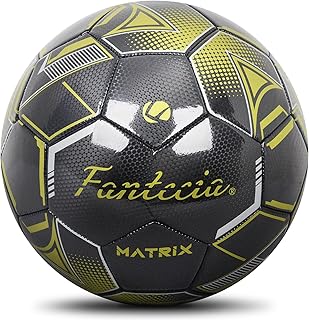 ファンテシア（Fantecia）サッカーボール 5号 ポンプ付き練習用サッカーボール 検定球(一般・大学・高生・中学生用)イエローブラック