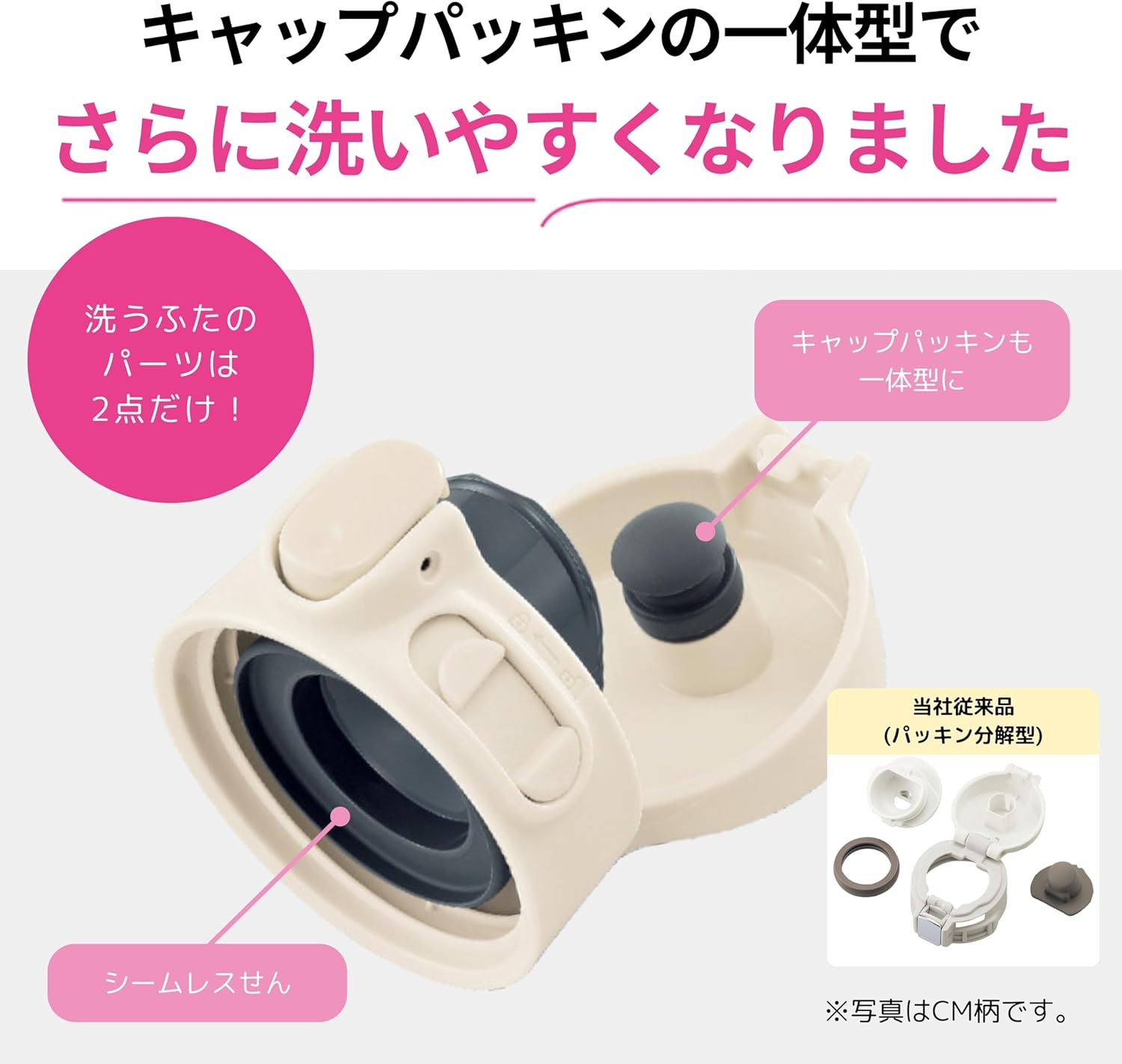 Бутылка для воды Zojirushi, кружка из нержавеющей стали, большая емкость 600 мл [Размер на выбор] Бесшовный шов в одно касание, всего 3 точки ухода, Мягкий черный SM-VB60-BM, фото 3