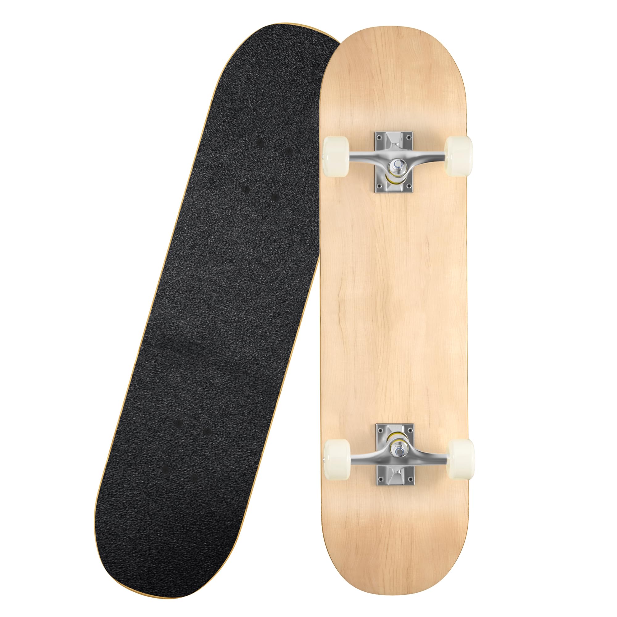 Skateboards Natural Wood Grain Complete Set Beginner Practice Durable Deck Street Park Trick Adult Kids