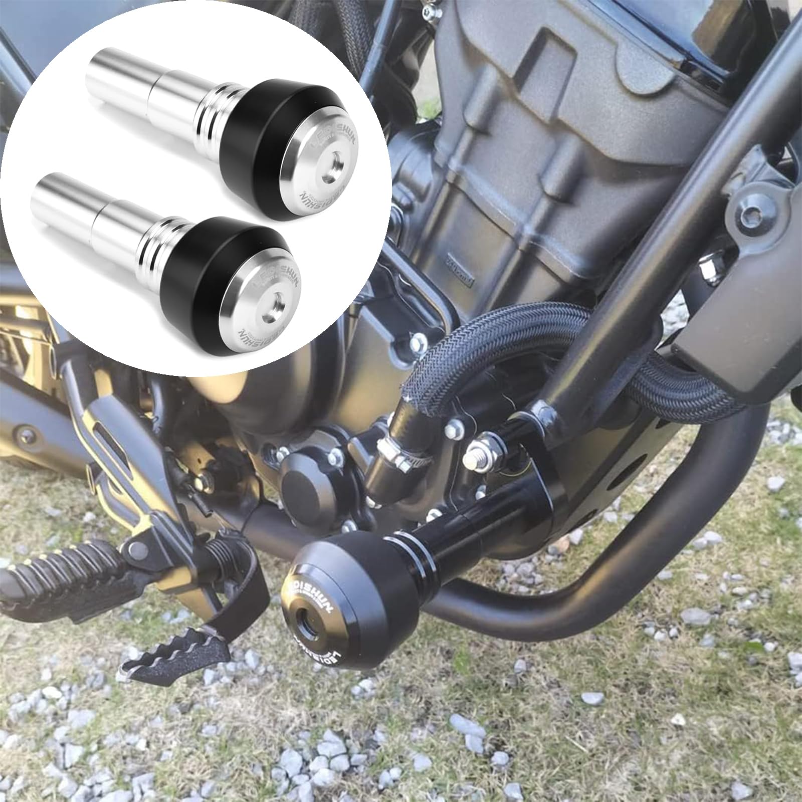 Motorcycle Frame Slider Engine Slider Compatible with Honda Rebel 250 (Silver)