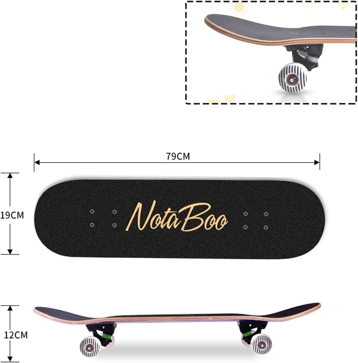 Skateboard Скейтборд, 31" x 7,5", Полный комплект, Подшипники, Плиссированный, Одноцветный, Милый, Модный, Для начинающих, Для детей, Взрослых, Молодежи, Детский, На день рождения, Подарок, Длинный скейтборд, Дека, Мини, Профессиональный, фото 2
