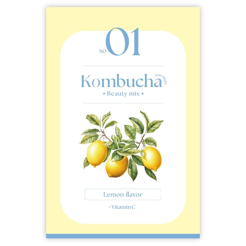 Kombucha Beauty Mix, No Artificial Sweeteners, Made in Japan, Multi-Vitamin Blend, Lemon Flavor