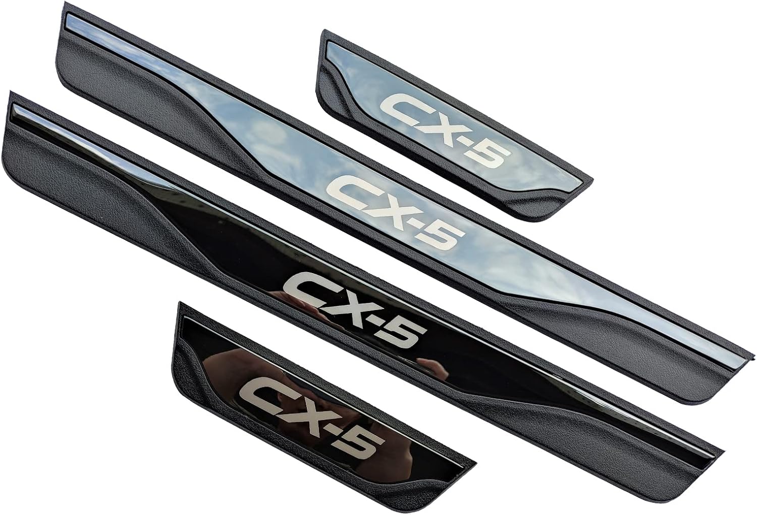 Защитные накладки на пороги дверей для Mazda CX-5 (CX5) 2013–2025, 4 шт., из нержавеющей стали и ABS-пластика, фото 6