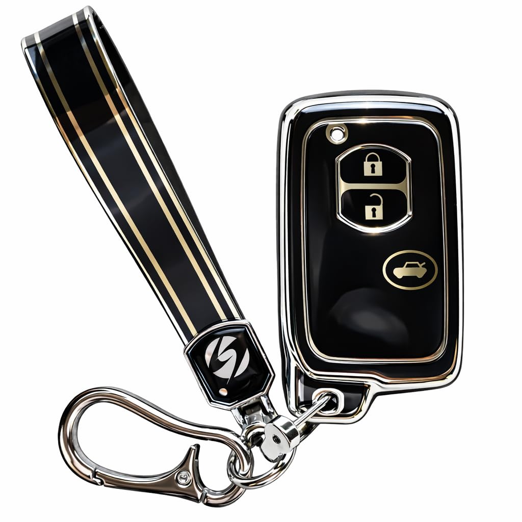 DSIC Mark X Crown 200 Series 86 ZN6 Rankle 200 Key Case, Smart Key Case, Key Cover, 3 Buttons, Dress Up Parts, Men's, Women's Black x Platinum