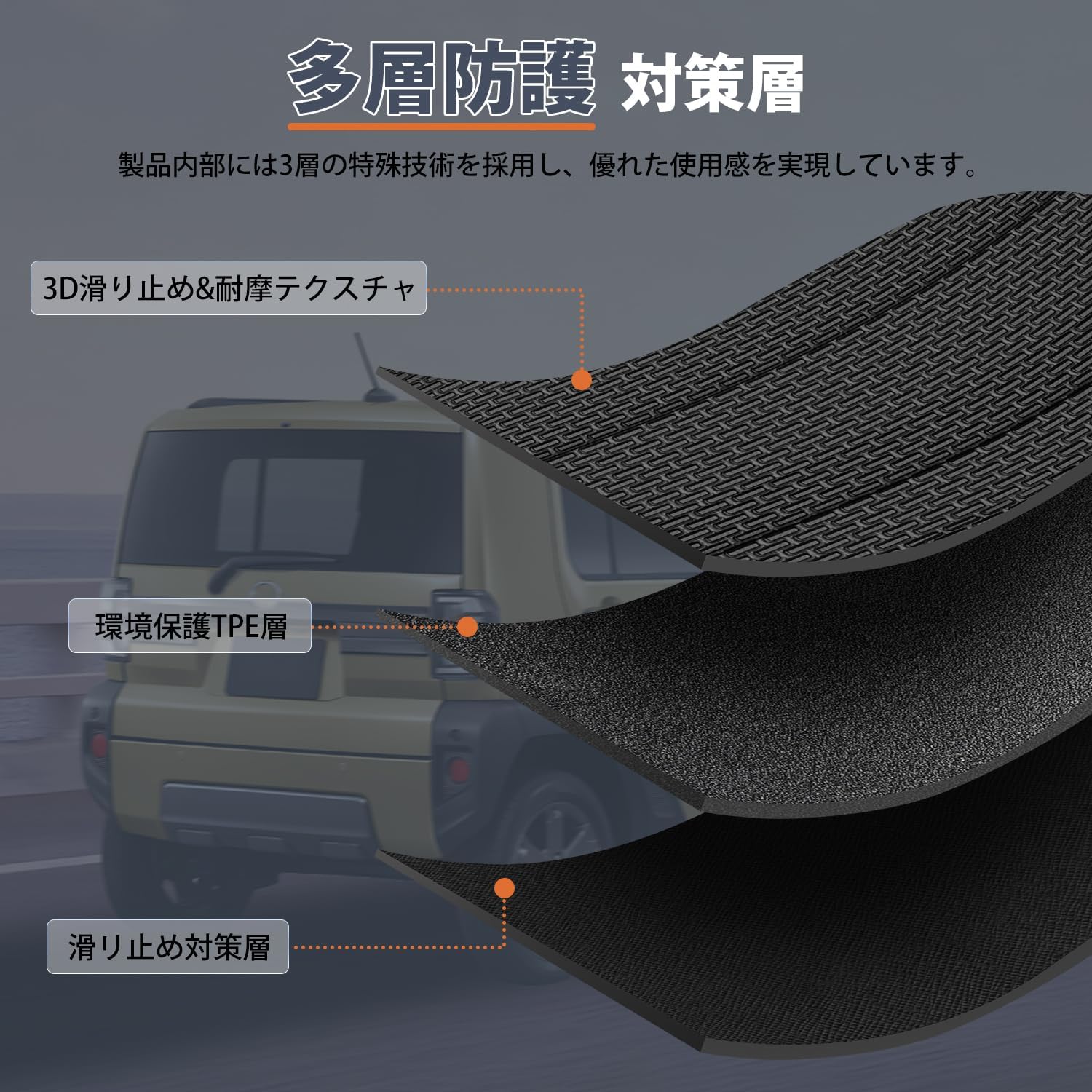 Коврик для багажа Daihatsu Tuft LA900S LA910S Коврик для багажника Крышка багажника 3D Багажная доска 3D Конструкция Черный Тип Taft LA900S LA910S, фото 6