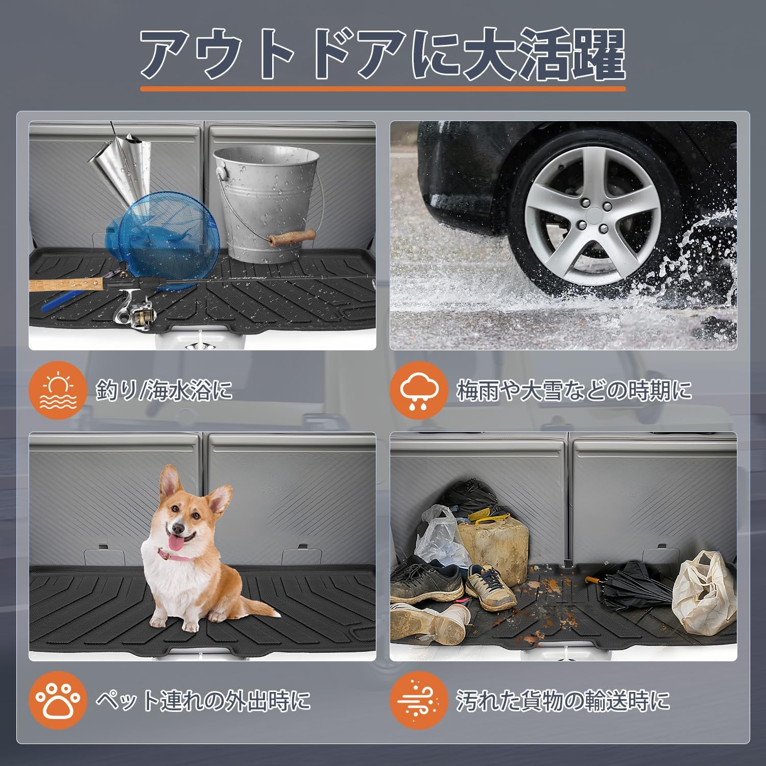 Коврик для багажа Daihatsu Tuft LA900S LA910S Коврик для багажника Крышка багажника 3D Багажная доска 3D Конструкция Черный Тип Taft LA900S LA910S, фото 8