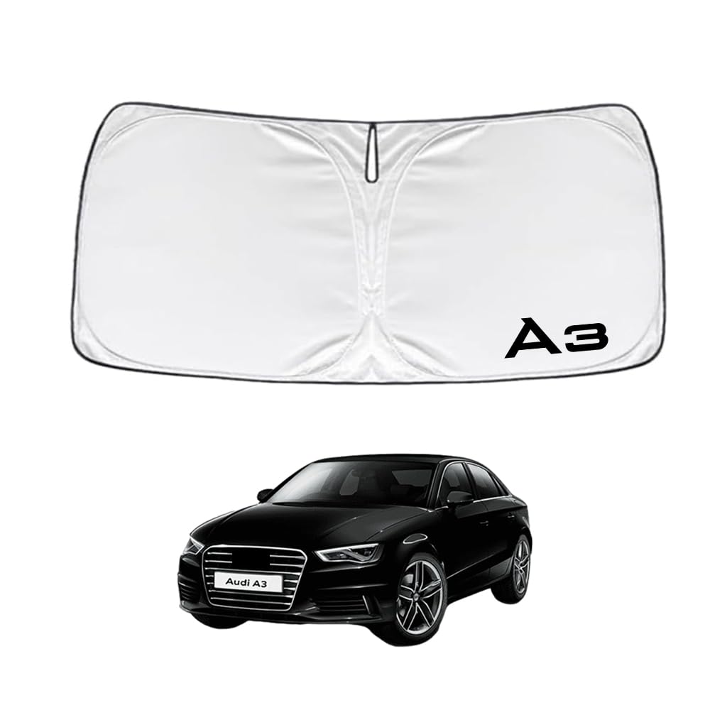 Audi A3 8V (September 2013 - April 2021) Vehicle-Specific Sunshade, Car Front Sun Shade, Heat Protection, UV Cut, Folding, Includes Storage Pouch, Easy Installation, Protective Parts A3 8Ｖ