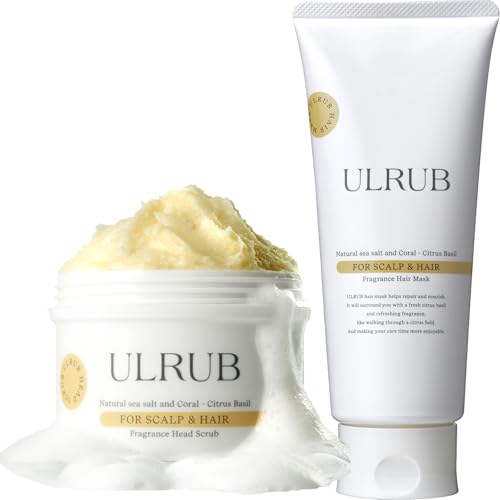 ULRUB Head & Hair Mask Set, Head Scrub, 7.1 oz (200 g), Hair Mask, 7.1 oz (200 g), Bath Goods, Basketcare, Present, Gift, Birthday Present, Popular, Mother's Day, Churacos, Made in Japan, Women's