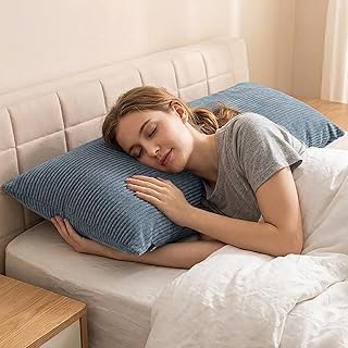 Corduroy Long Cushion 40×120cm with Inner Pad, Soft Rectangular Body Pillow 30×50 40×60 50×70 for Sofa and Bed, Decorative Bolster Cushion with Washable Cover(青,40x120cm)
