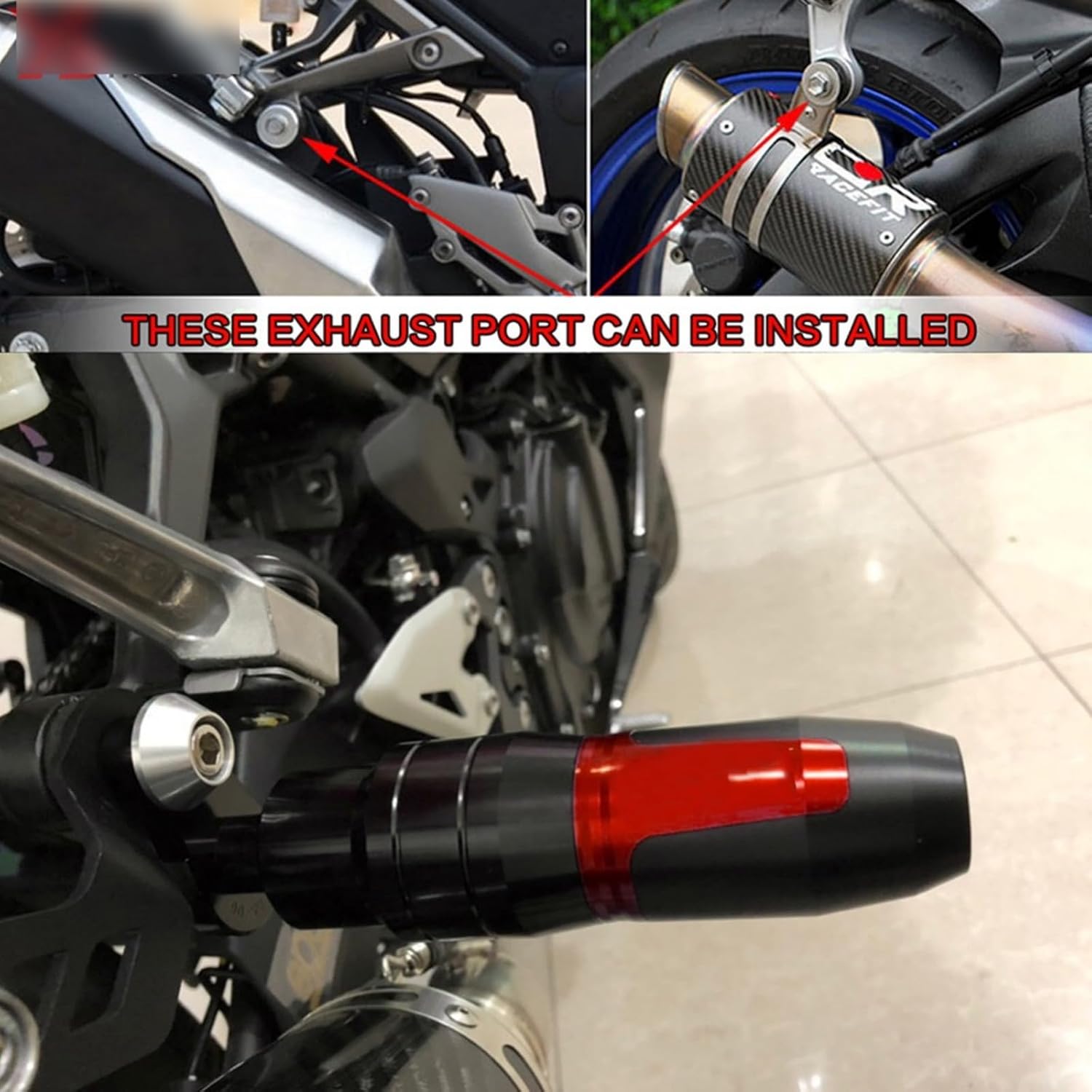 ДЛЯ CB1000F CB 1000F CB1000F 2025 2026 Мотоциклетный стержень для предотвращения падения выхлопных газов, ползунок для предотвращения столкновения двигателя с ЧПУ (красный), фото 6