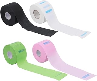 Beaupretty 理髪用ネックストリップペーパー4ロール 首周り保護シート 吸汗速乾バーバーショップサロン用品 ヘアカット美容シーン用使い捨てタイプ