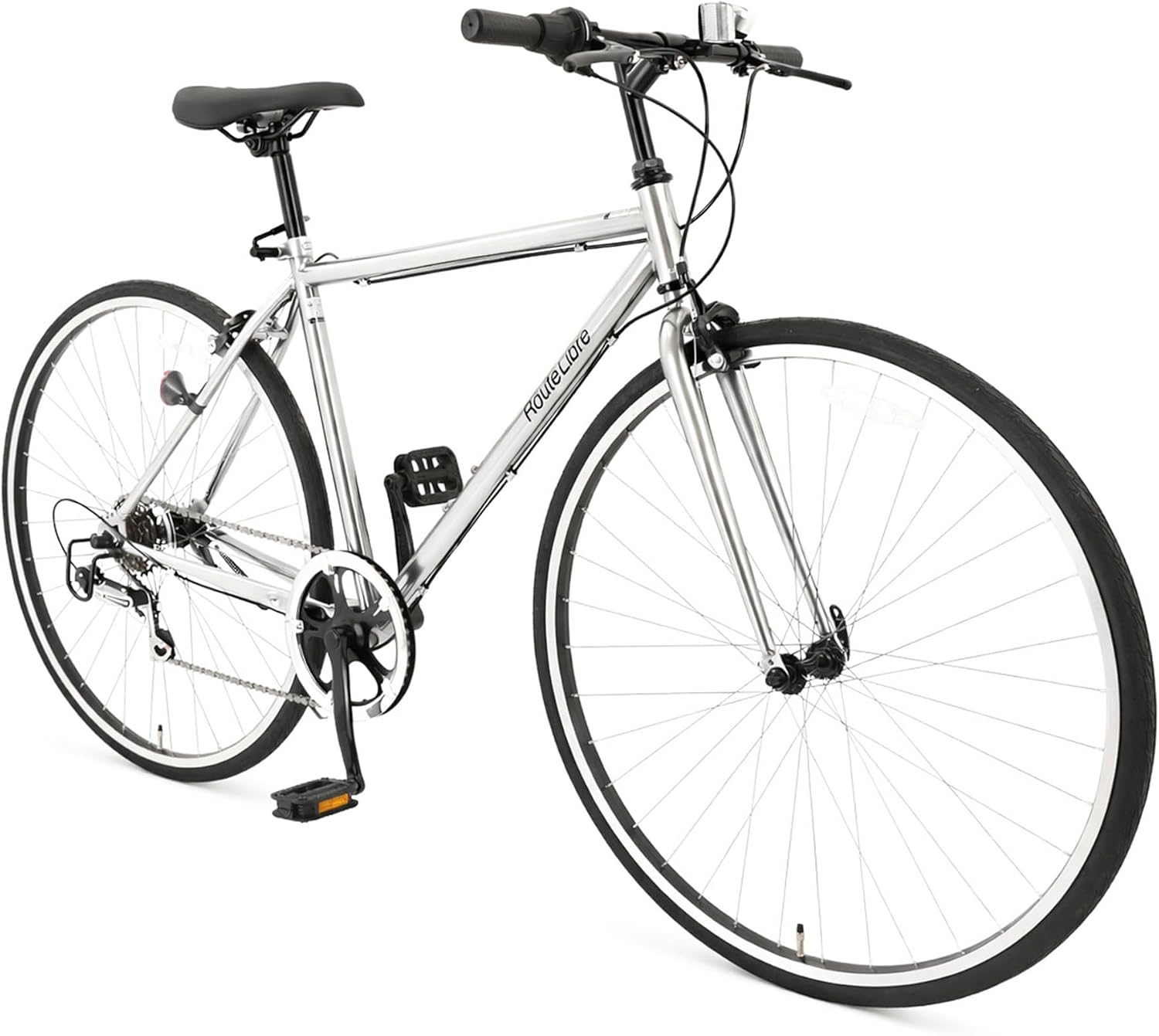 Speedworld Cross Bike, 700C, 6-ступенчатая передача Shimano, Велосипед, Стальная рама, Алюминиевые диски, Суппортный тормоз, Плоская ручка, Легкий, В комплекте боковая подставка, Для поездок на работу или учебу, Для езды по городу, Серебристый, фото 2