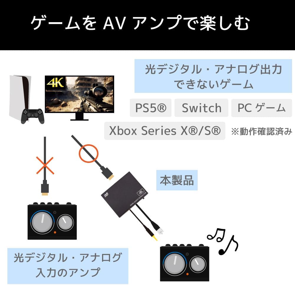 Аудиоразветвитель RATOK SYSTEM 4K60Hz HDCP2.3, совместимый с ARC, оптический цифровой аудиоразветвитель RS-HD2HDA2-4K ps5, фото 4
