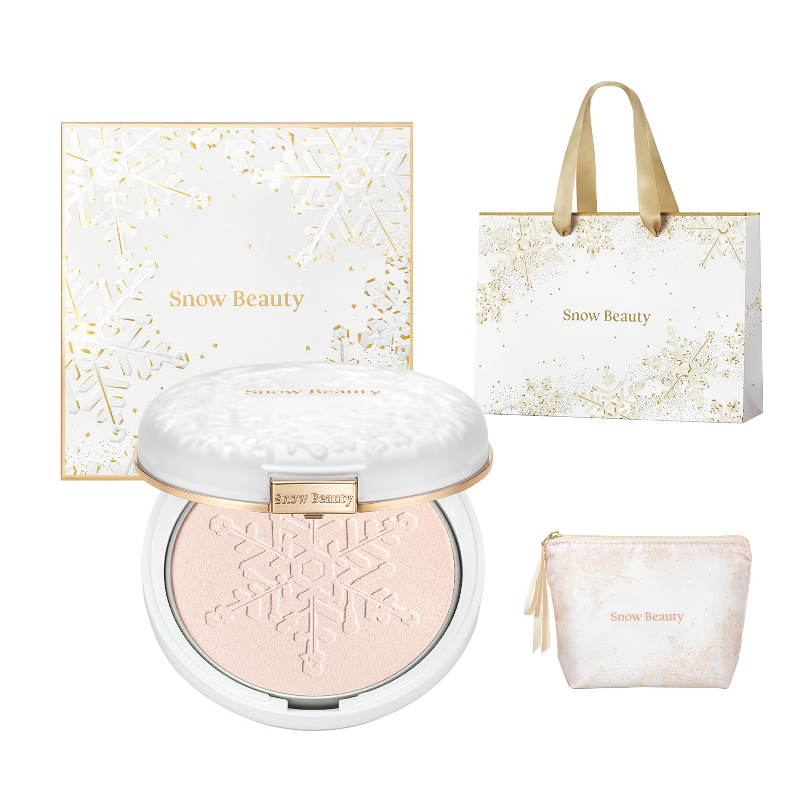Snow Beauty Fun Face Powder, Limited Kit, Brightening, Skin Care Powder, 0.9 oz (25 g) + Original Pouch + Shopper, Quasi-Drug, Whitening, Transparent, Moisturizing, SNOW Beauty Main unit limited kit
