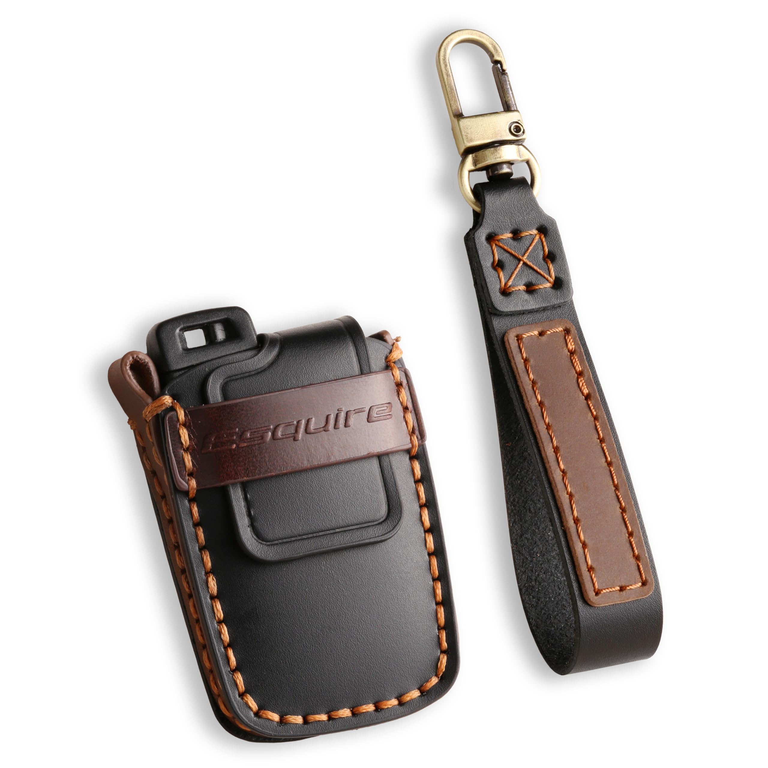 【LEXLEY 新型キーケース 登場】トヨタ エスクァイア 80系 専用 革 キーケース レザー キーカバー キーホルダー スマートキーケース ESQUIREロゴ付 カスタムキーケース（ブラック） エスクァイア 80系 ブラック