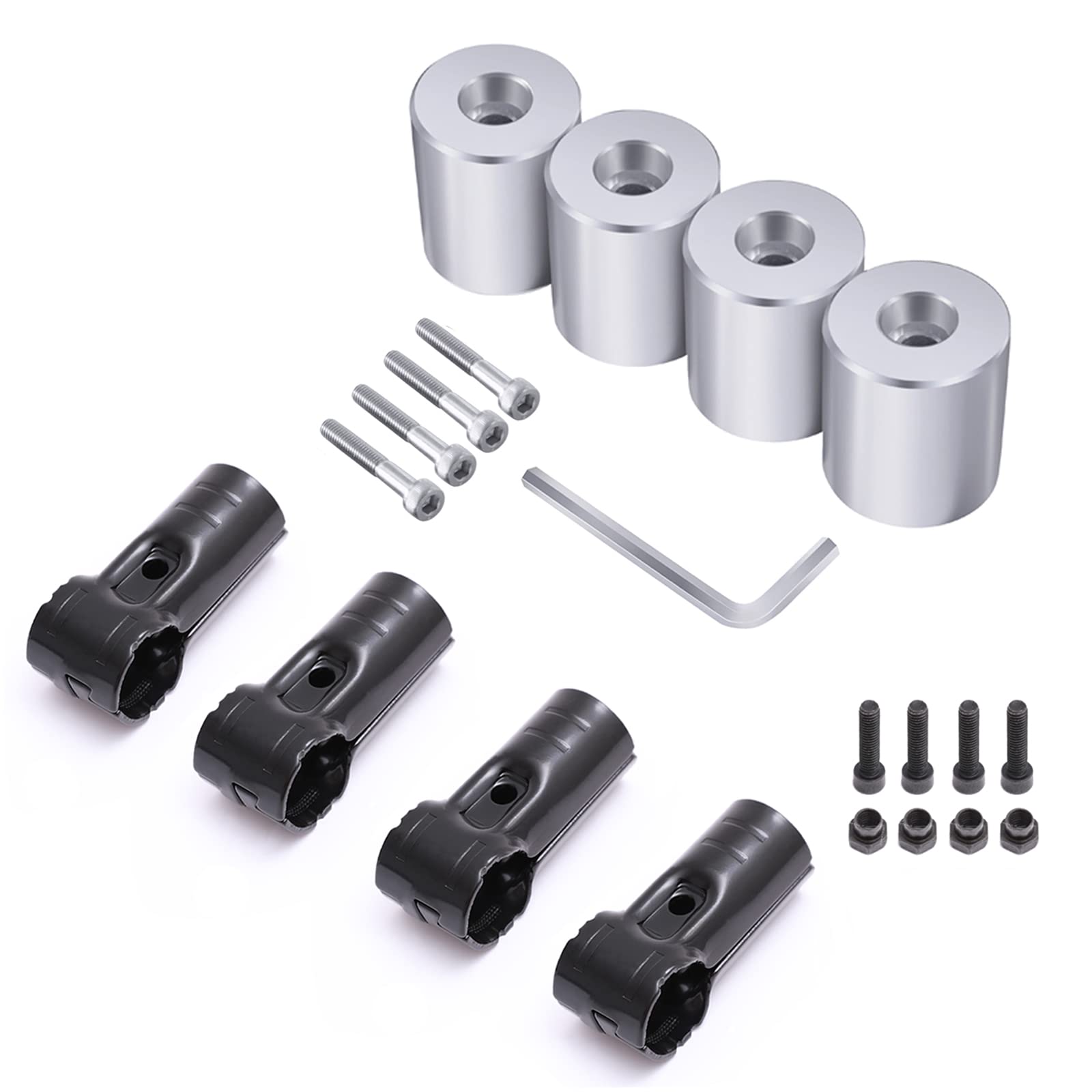 Φ1.1 inch (28 mm) Erector Pipe Car Roof Carrier Bar Spacia Erector Pipe Attachment Everyday NVAN High Jet Cargo etc Set of 4 & Metal Joints