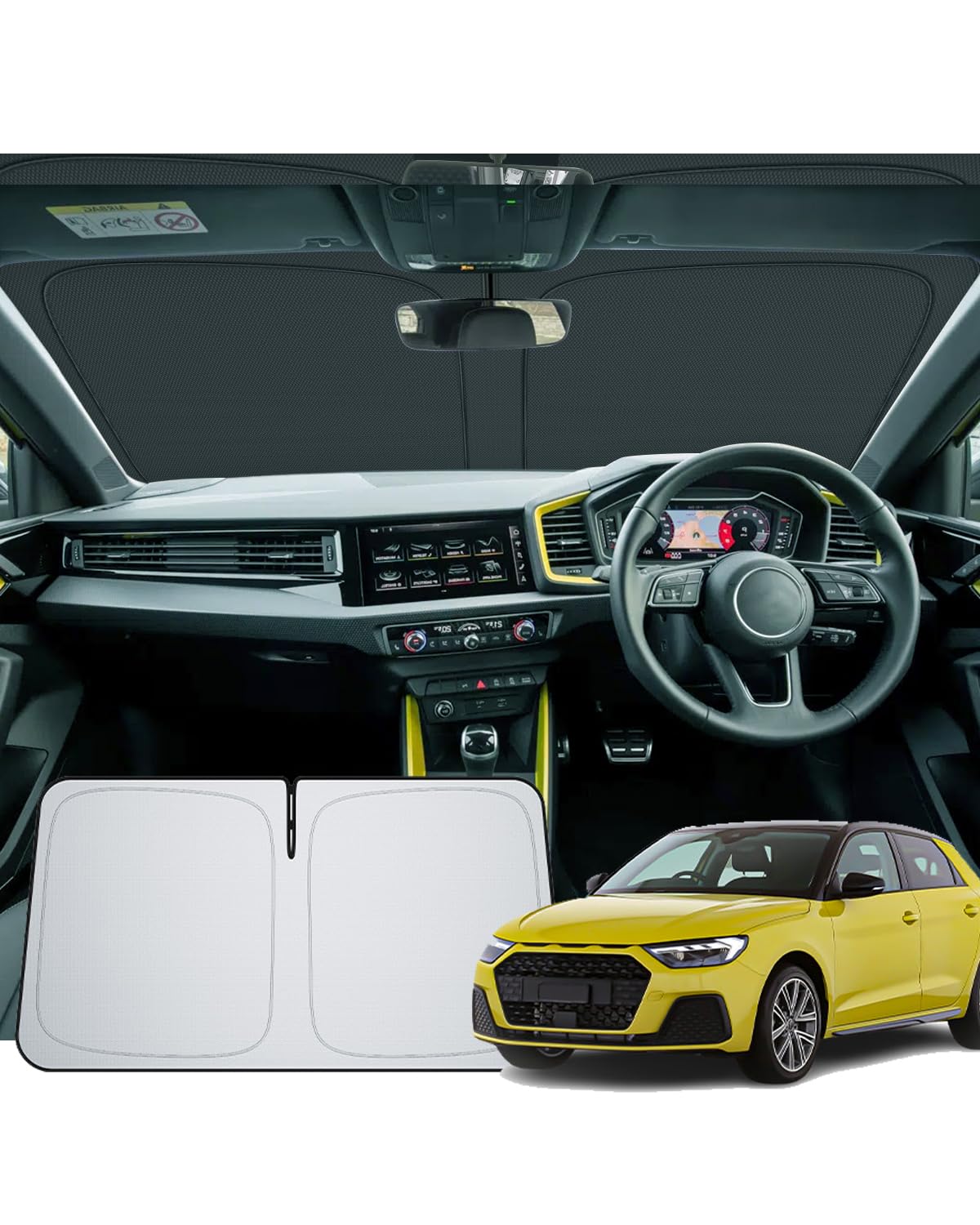 【GAFAT】アウディ A1 𝐆𝐁型専用 2019年モデル~現行 車用サンシェード アウディ a1 フロントサンシェード フロントガラス用 UVカット 折り畳み マルチサンシェード audia1gb シェード 遮光 断熱 紫外線カット 日よけ 収納袋付 車中泊 軽量 取付簡単 インテリア 防犯対策 アウディ・A1 GB型専用 2019年モデル~現行
