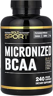 California Gold Nutrition, スポーツ、微粉化BCAA、分岐鎖アミノ酸、ベジカプセル240粒