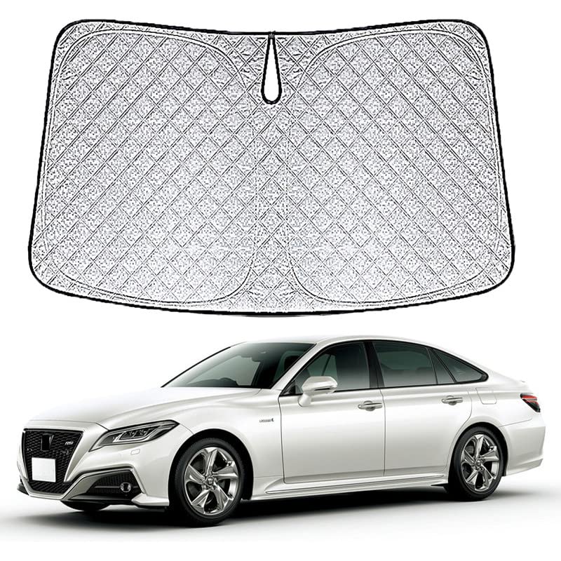 トヨタ クラウン 230系 専用サンシェード 車 フロント 2022年～現行 TOYOTA Crown 230 フロントガラス用 UVカット 日よけ 車中泊 遮光 断熱 折り畳み式 アクセサリー カスタム クラウン230系パーツ(シルバー, クラウン 230系 厚い6層)