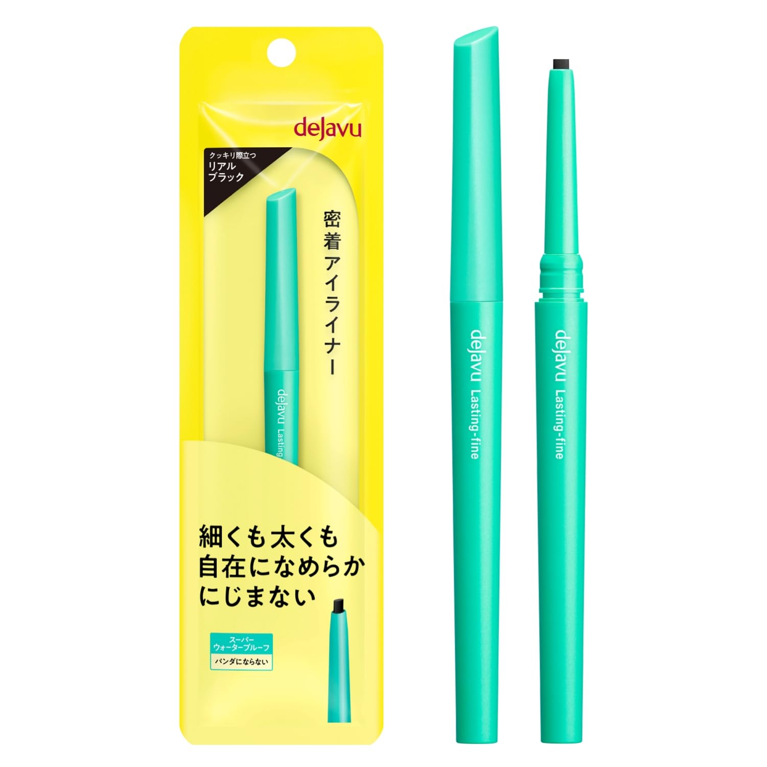 dejavu Deja Vu Lasting Fine Adhesive Eyeliner Cream Pencil 1 Real Black Pencil Eyeliner Oval Core