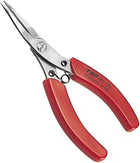 トップ工業 (TOP) ニードルノーズプライヤ 先端1.2mm ギザ有 バネ付 ストレート形状 ステンレス リードペンチ NN-100N 燕三条 日本製